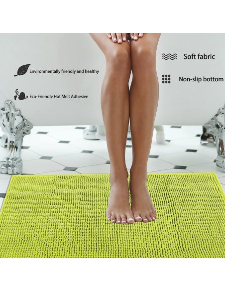 H HANSEL HOME Alfombrilla de Baño de Microfibra, Extra Suave, Antideslizante, Extra Absorvente, Lavable a Máquina, 45X75cm
