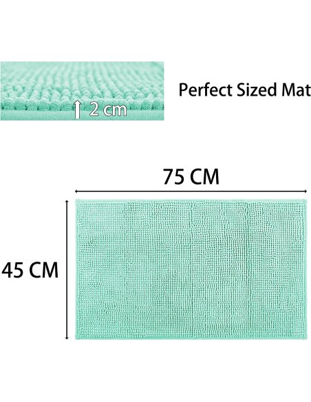 H HANSEL HOME Alfombrilla de Baño de Microfibra, Extra Suave, Antideslizante, Extra Absorvente, Lavable a Máquina, 45X75cm