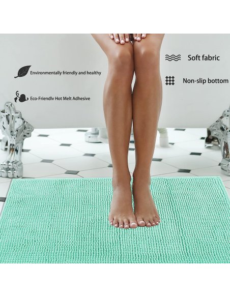 H HANSEL HOME Alfombrilla de Baño de Microfibra, Extra Suave, Antideslizante, Extra Absorvente, Lavable a Máquina, 45X75cm