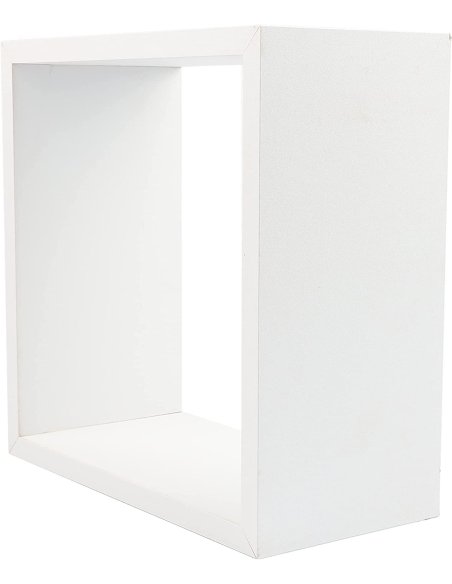 Juego de 3 Cubos Estantes de Pared, Estantería de Cubo, Estantería para Libro, Objetos de Decoración, Madera, Blanco