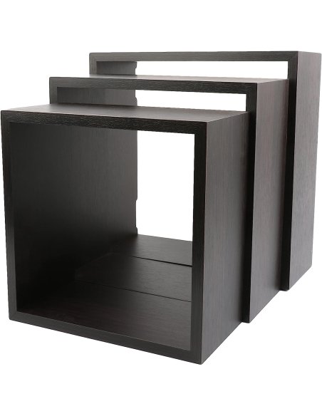 Juego de 3 Cubos Estantes de Pared, Estantería de Cubo, Estantería para Libro, Objetos de Decoración, Madera, Blanco