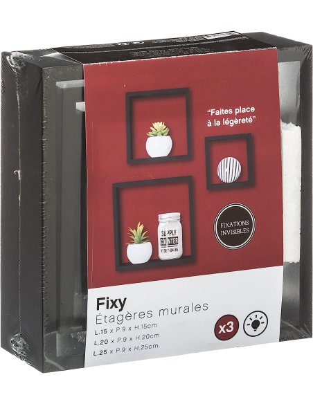 Juego de 3 Cubos Estantes de Pared, Estantería de Cubo, Estantería para Libro, Objetos de Decoración, Madera, Blanco