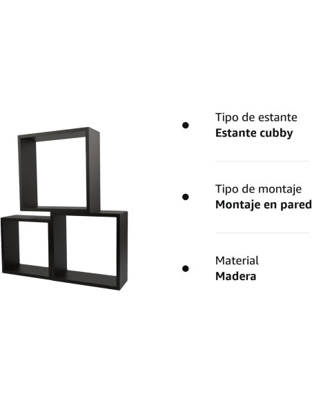 Juego de 3 Cubos Estantes de Pared, Estantería de Cubo, Estantería para Libro, Objetos de Decoración, Madera, Blanco
