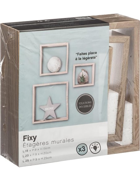 Juego de 3 Cubos Estantes de Pared, Estantería de Cubo, Estantería para Libro, Objetos de Decoración, Madera, Blanco