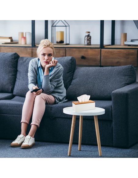 Caja para Pañuelos, Portapañuelos de Papel, Portapañuelos de Papel Caja, Madera, Recargable, 25 x 13 x 9 cm