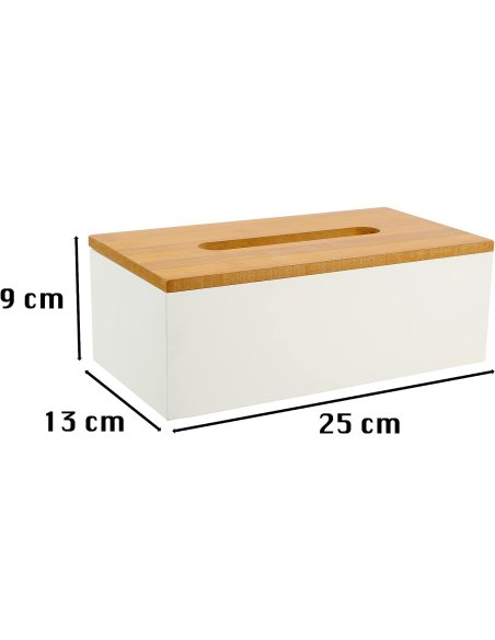 Caja para Pañuelos, Portapañuelos de Papel, Portapañuelos de Papel Caja, Madera, Recargable, 25 x 13 x 9 cm