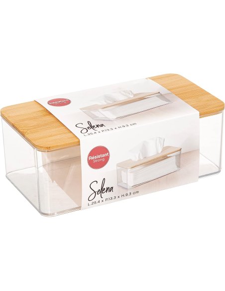 Caja para Pañuelos, Portapañuelos de Papel, Portapañuelos de Papel Caja, Madera, Recargable, 25,3 x 9,3 x 13,3 cm