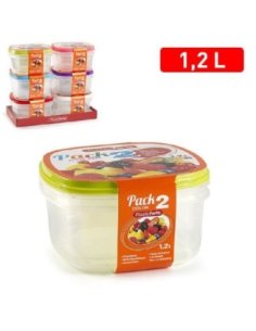 Pack 2 Fiambrera 1,2 L...