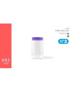 Tarro 750 Cc Pet 8.5x15cm...