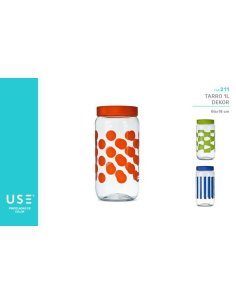 Tarro 1l Dekor 6x18cm...