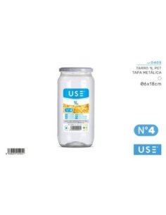 Tarro 1L Pet Tapa Metalica...