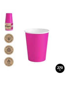 Vaso Carton Rosa 270cc...