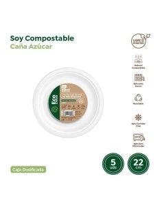 Plato Llano Compostable 5 Uds