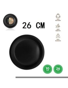 Plato Llano Redondo Negro...
