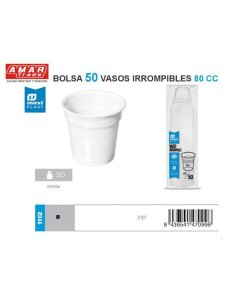 Vaso Irrompible Blanco 80cc...