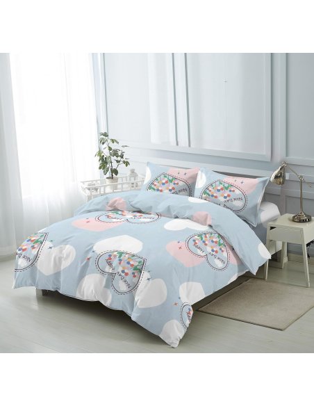 Funda Nordica de 4 Piezas Transpirable Suave al Tacto 100% Microfibra de Poliéster, Funda Edredón, con Fundas de Almohada