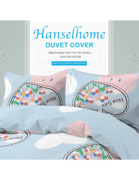 Funda Nordica de 4 Piezas Transpirable Suave al Tacto 100% Microfibra de Poliéster, Funda Edredón, con Fundas de Almohada
