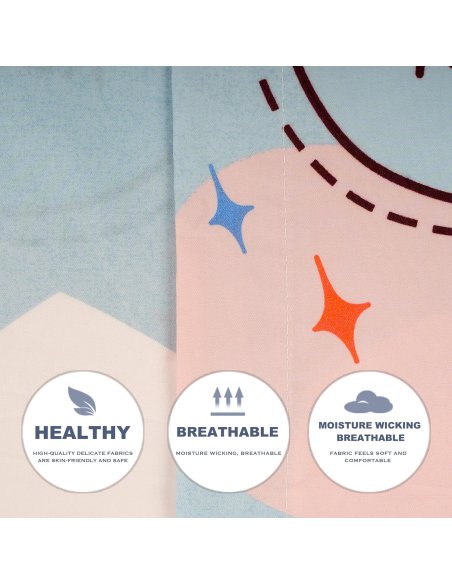 Funda Nordica de 4 Piezas Transpirable Suave al Tacto 100% Microfibra de Poliéster, Funda Edredón, con Fundas de Almohada