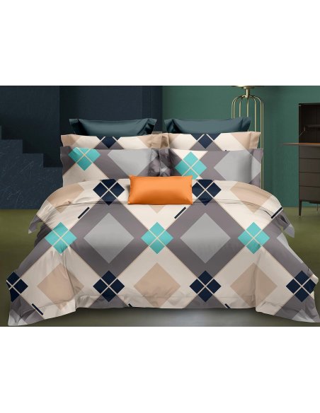 Funda Nordica de 4 Piezas Transpirable Suave al Tacto 100% Microfibra de Poliéster, Funda Edredón, con Fundas de Almohada