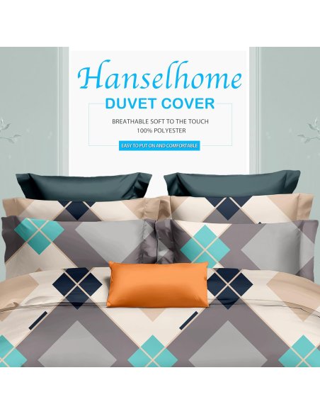 Funda Nordica de 4 Piezas Transpirable Suave al Tacto 100% Microfibra de Poliéster, Funda Edredón, con Fundas de Almohada