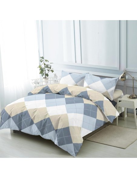 Funda Nordica de 4 Piezas Transpirable Suave al Tacto 100% Microfibra de Poliéster, Funda Edredón, con Fundas de Almohada