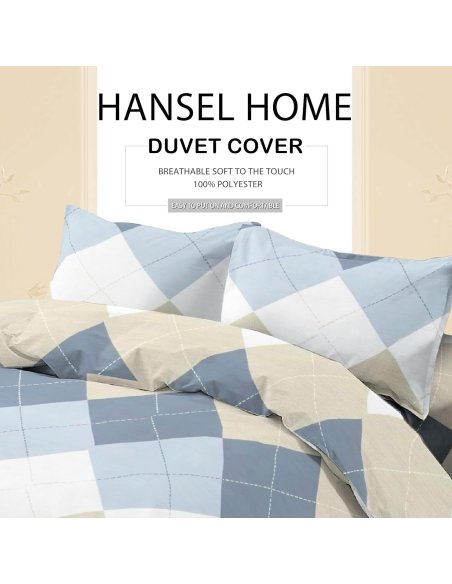 Funda Nordica de 4 Piezas Transpirable Suave al Tacto 100% Microfibra de Poliéster, Funda Edredón, con Fundas de Almohada