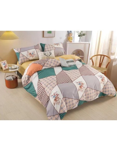 Funda Nordica de 4 Piezas Transpirable Suave al Tacto 100% Microfibra de Poliéster, Funda Edredón, con Fundas de Almohada