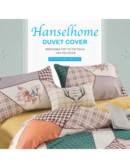 Funda Nordica de 4 Piezas Transpirable Suave al Tacto 100% Microfibra de Poliéster, Funda Edredón, con Fundas de Almohada