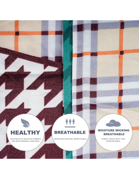 Funda Nordica de 4 Piezas Transpirable Suave al Tacto 100% Microfibra de Poliéster, Funda Edredón, con Fundas de Almohada