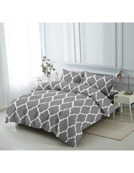 Funda Nordica de 4 Piezas Transpirable Suave al Tacto 100% Microfibra de Poliéster, Funda Edredón, con Fundas de Almohada