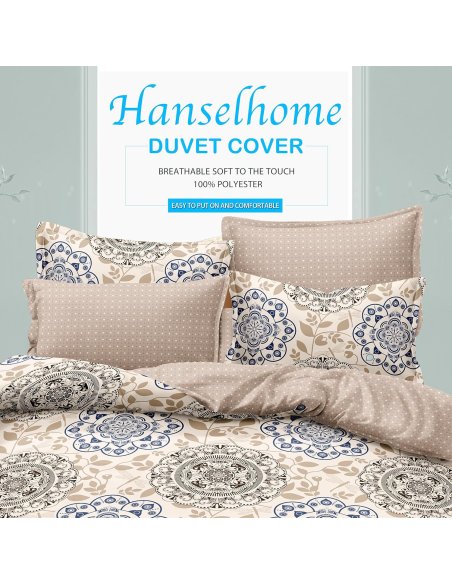 Funda Nordica de 4 Piezas Transpirable Suave al Tacto 100% Microfibra de Poliéster, Funda Edredón, con Fundas de Almohada