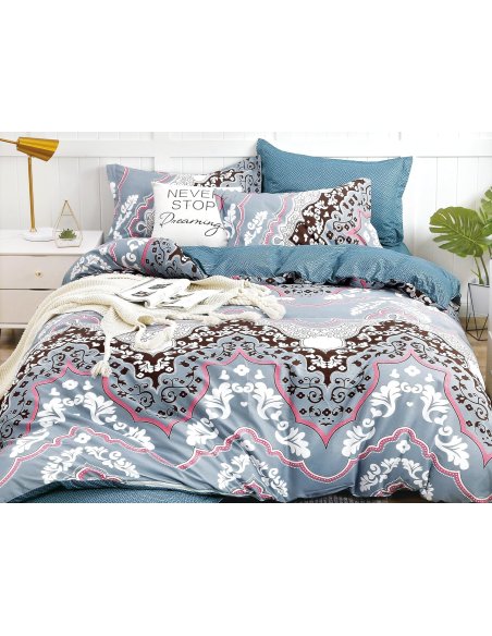 Funda Nordica de 4 Piezas Transpirable Suave al Tacto 100% Microfibra de Poliéster, Funda Edredón, con Fundas de Almohada