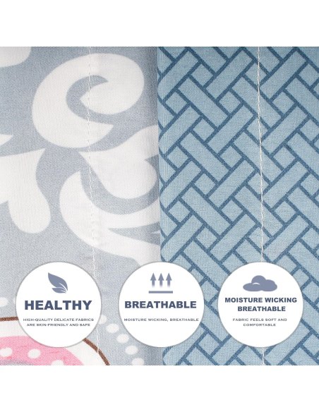 Funda Nordica de 4 Piezas Transpirable Suave al Tacto 100% Microfibra de Poliéster, Funda Edredón, con Fundas de Almohada