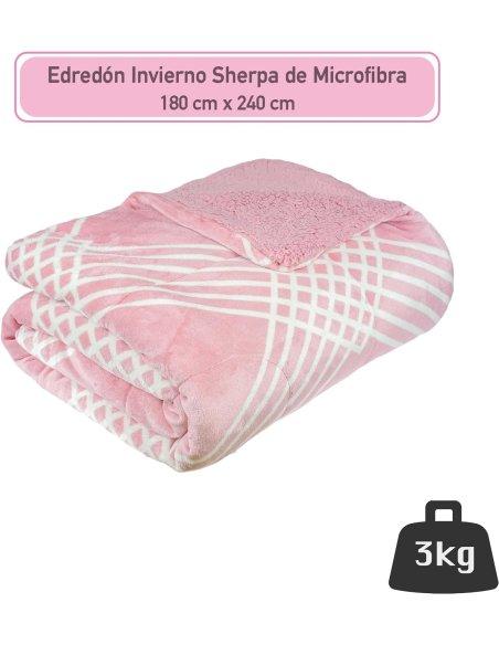 Manta Gruesa Edredón Invierno Sherpa de Microfibra de 600 gr/m², Edredón Nórdico con Borreguito Suave y Cálido