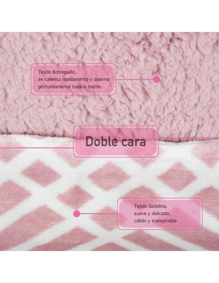 Manta Gruesa Edredón Invierno Sherpa de Microfibra de 600 gr/m², Edredón Nórdico con Borreguito Suave y Cálido