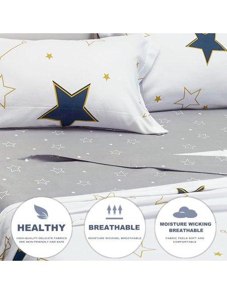 Juego de Sábanas, Microfibra Extra Suave, Sábanas Bajera Ajustable, Encimera, con de Almohada