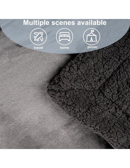 Manta Sofá Invierno Polar, Manta Borreguito Reversible, Cobijas de Invierno, Mantas para Invierno, Extra Suave, Caliente