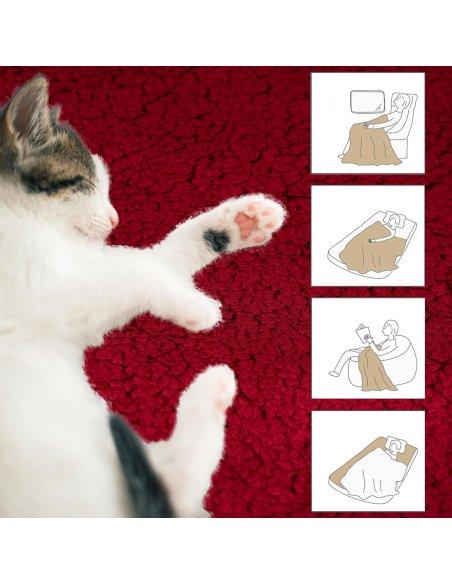 Manta Sofá Invierno Polar, Manta Borreguito Reversible, Cobijas de Invierno, Mantas para Invierno, Extra Suave, Caliente