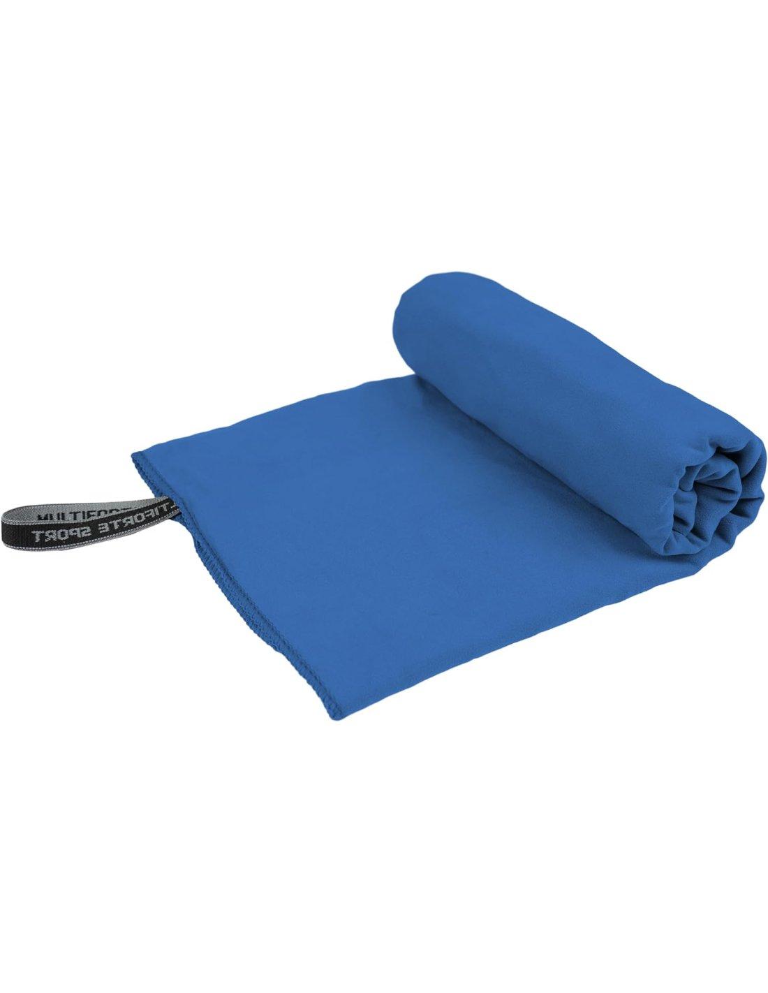 Toalla Gimnasio de Microfibra Azul - Ligera, Compacta, Absorbente