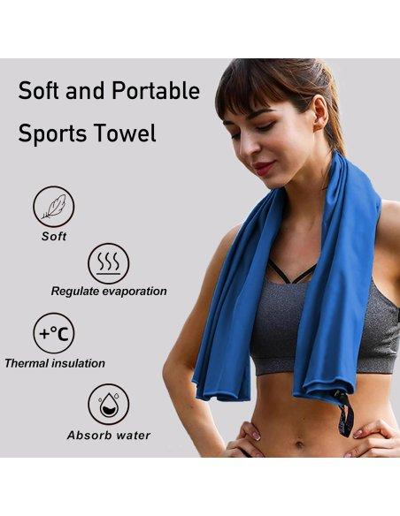 Toalla Gimnasio de Microfibra - Ligera, Compacta, Absorbente, Secado Rápido - Ideal para Gym, Viaje, Piscina, Playa