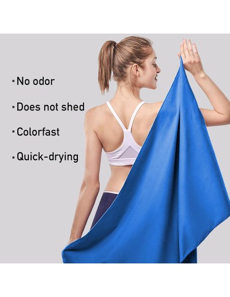 Toalla Gimnasio de Microfibra - Ligera, Compacta, Absorbente, Secado Rápido - Ideal para Gym, Viaje, Piscina, Playa