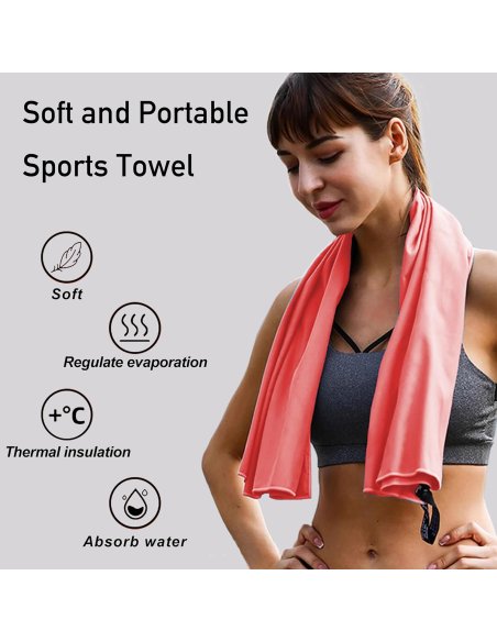 Toalla Gimnasio de Microfibra - Ligera, Compacta, Absorbente, Secado Rápido - Ideal para Gym, Viaje, Piscina, Playa