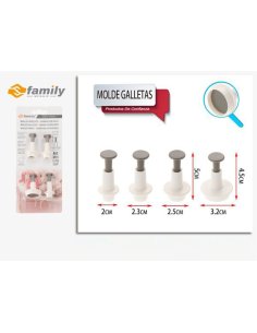 Molde Galletas 4pc 4.5cm