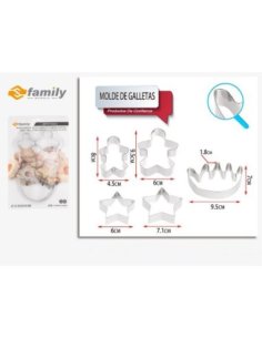 Molde De Galletas 5pcs 10cm