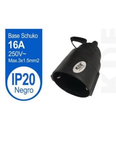 Base Schuko Hembra Negro...