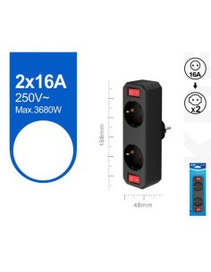Adaptador 2 Tomas + 2...