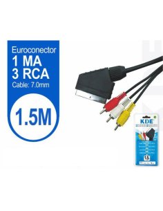 Euroconector 1.5m 1m/3RCA