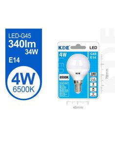 Led Esferica G45 4W E14 Luz...