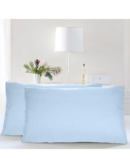 Juego de 2 Fundas Almohada, Protector de Almohada, 100% Microfibra, Cierre con Cremallera, Transpirable, Extra Suave