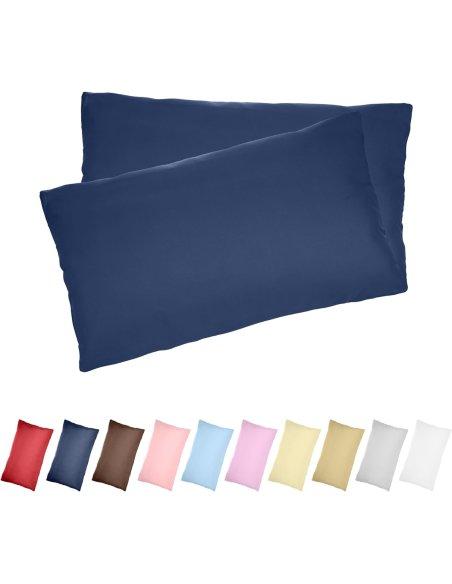 Juego de 2 Fundas Almohada, Protector de Almohada, 100% Microfibra, Cierre con Cremallera, Transpirable, Extra Suave